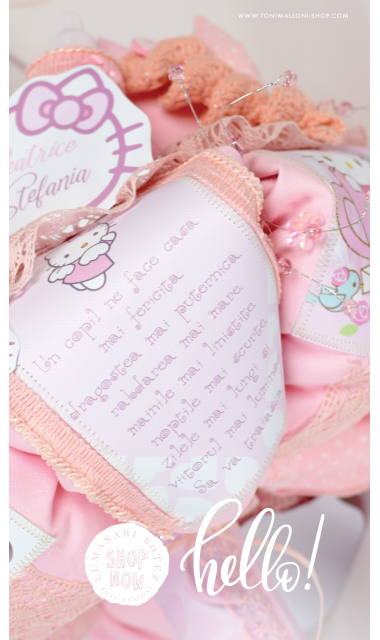 Lumanare de botez pentru fetite cu jucarie de plus Hello Kitty, 65x4 cm 4